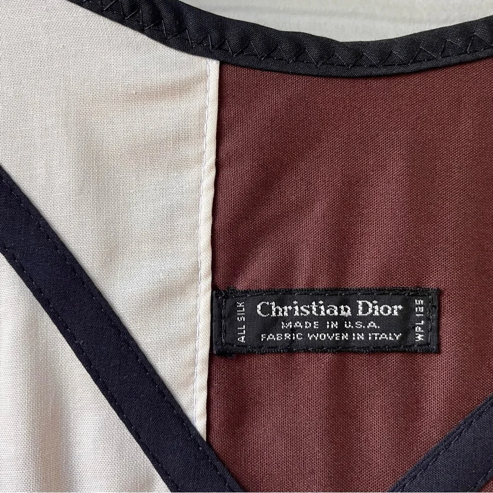 Handmade Upcycled Vintage Christian Dior Puff Sleeve Quilted Dress SKU 10171 - Picture 8 of 16